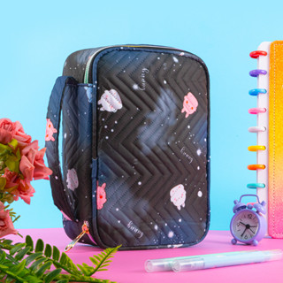 Estojo Organizador Escolar Grande Jumbo Masculino Bolsinha Feminina Box Divisórias Elásticos Caneta em Oferta na Shopee