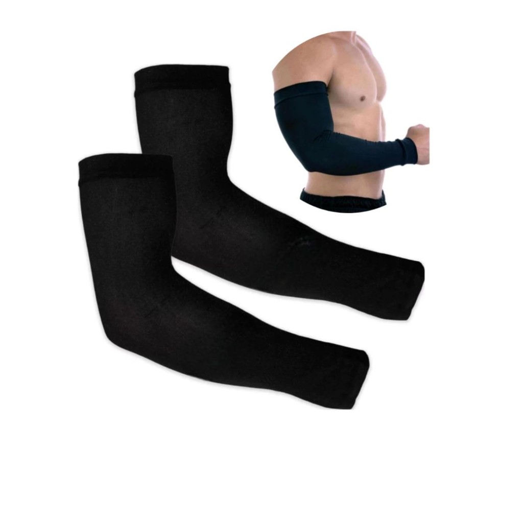 KIT 2 Par Manguito Proteção Solar UV Unissex Mangote Ciclismo Motoqueiro de Manga solar Fitness Academia Braço