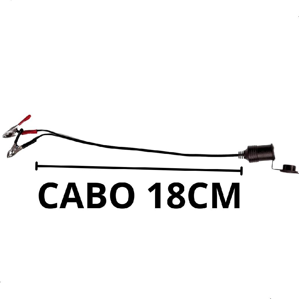 Adaptador 12volts Cabo Eletrico Plug Garra Acendedor/jacaré Bateria Carro — imagem 2 de 2