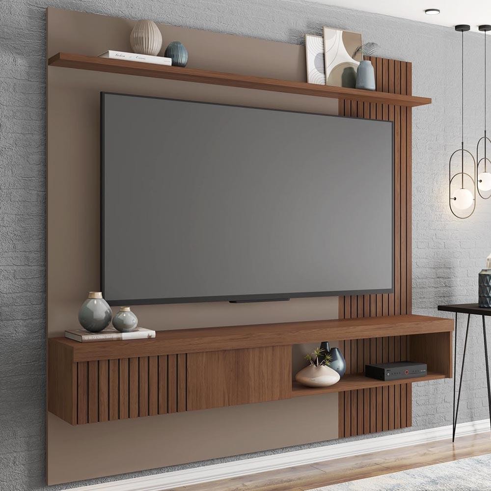 Painel para TV Suspenso 65 Pol. Helen C01 Fendi/Havana - Mpozenato