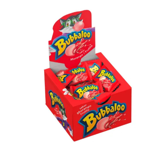 Chiclete Bubbaloo Morango Com 60 Unidades De 5g Goma de Mascar - Doce