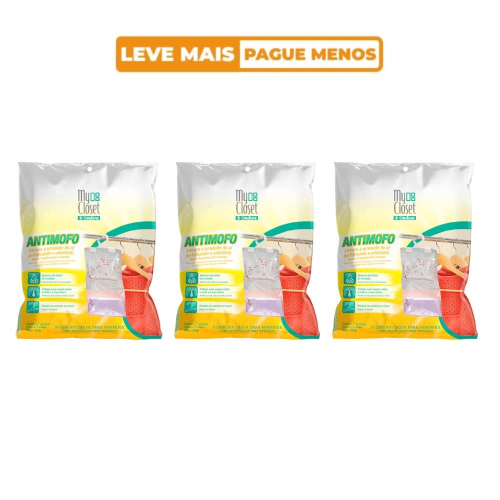 Kit 3 Desumidificador Anti Mofo para Armários com Gancho Lavanda My Closet Ordene em Oferta na Shopee