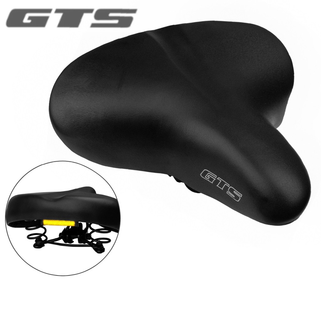 Banco Selim Bike Extra Largo GTS 2 Molas com Refletor de Segurança e Castanha