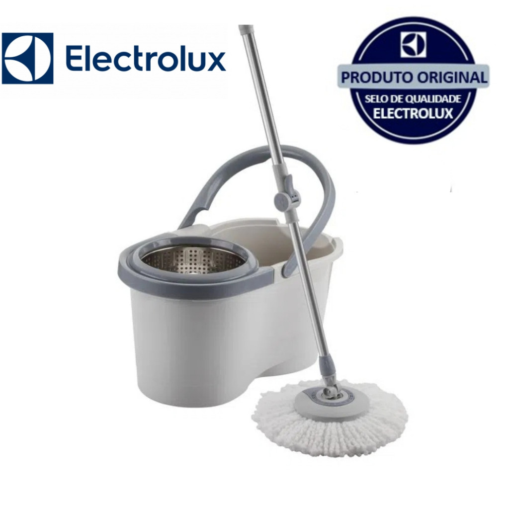Mop Giratório com Cesto Inox e Refil Extra de Microfibra Electrolux (Menalux)