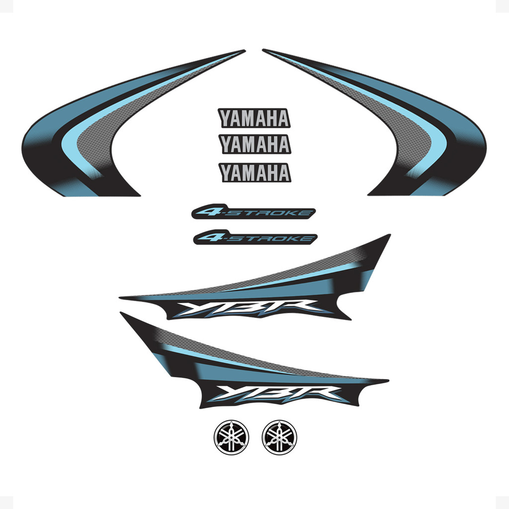 Adesivos Compativel Yamaha Ybr 125 2008 Moto Preta + Logos