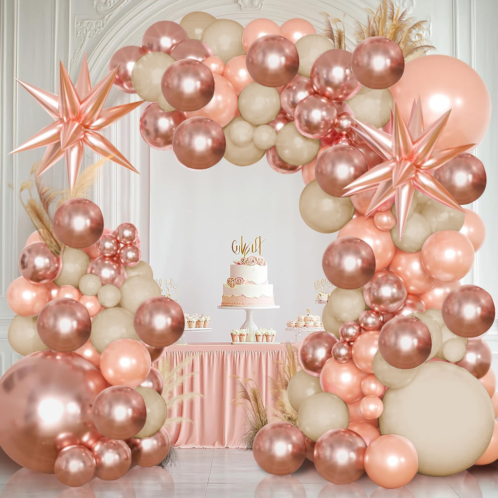 132 Peças Balões Kit Com Flores Para Decoração de Festa Banquetes M1084