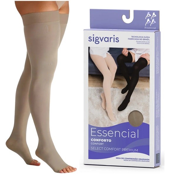 Meia 7/8 Select Comfort Premium 861 Compressao 15-20MMHG Aberta