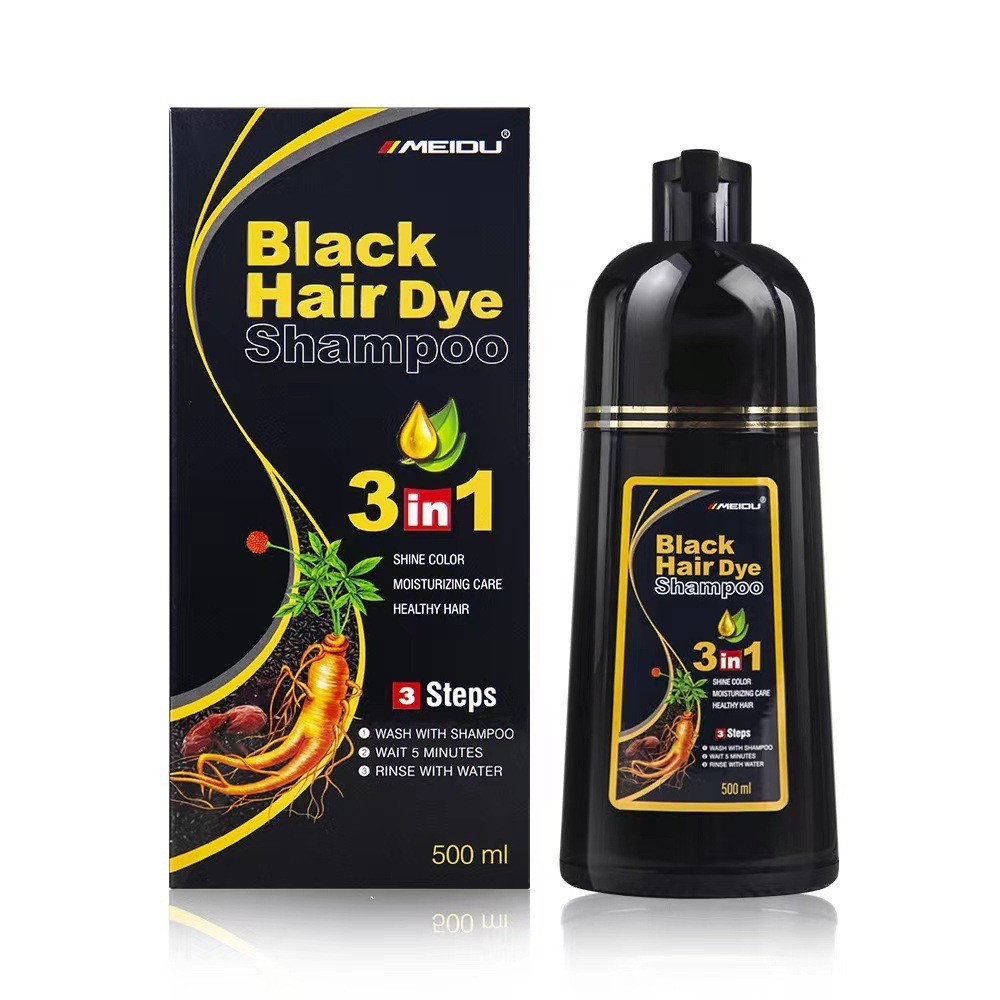 Meidu Um Creme De Tintura De Cabelo Preto Brimles Shampoo Cobertura De Plantas