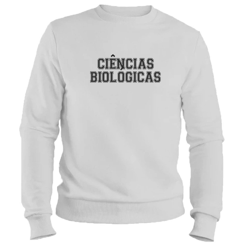 Moletom Ciências Biológicas Masculina Blusa Feminina Biologia Gola Redonda Sem Toca Casaco Flanelado