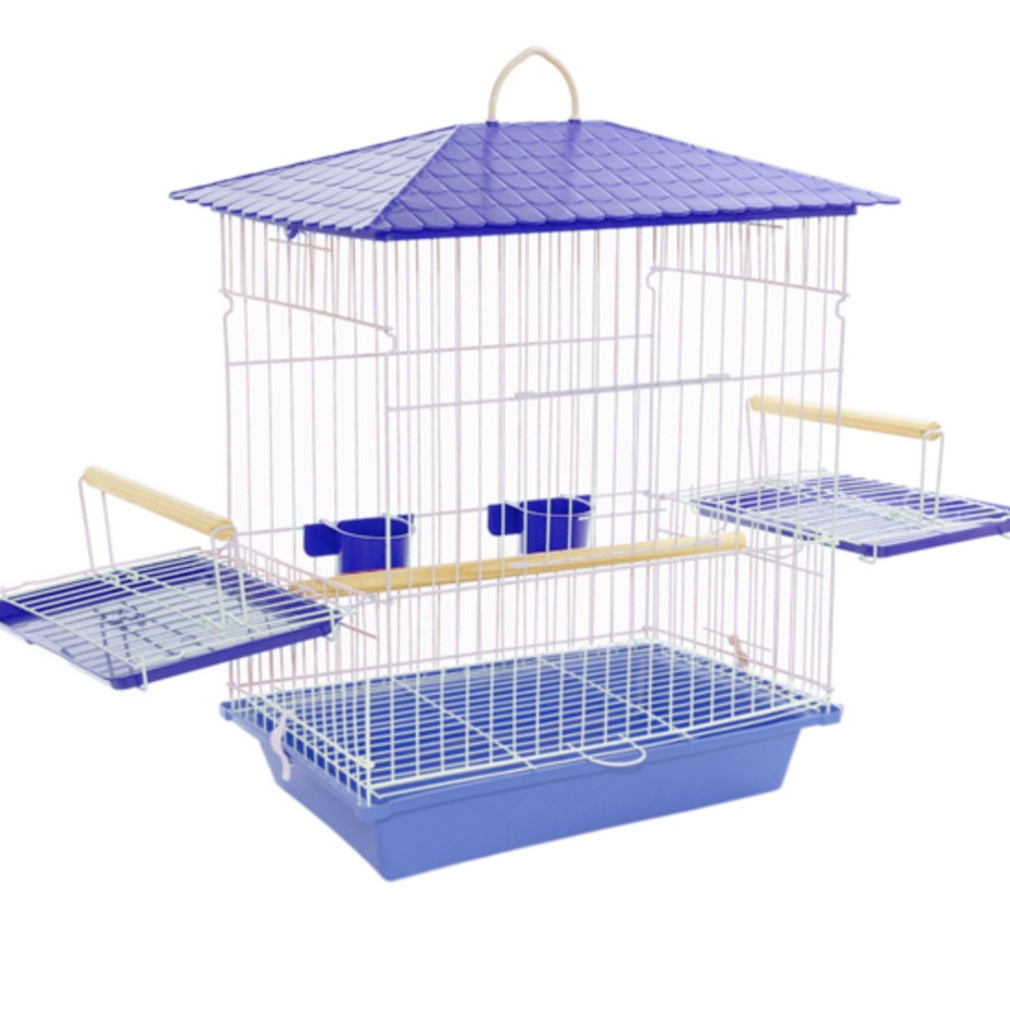 Gaiola para calopsita mansa teto plástico com bandejas e poleiros na cor Azul - OPÇÃO PET em Oferta na Shopee