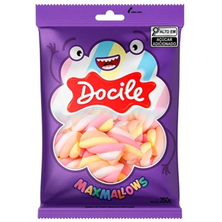Marshmallow Maxmallows Twist Color 2 Morango Docile 250g em Oferta na Shopee