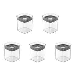 Kit de potes herméticos Ou 5 peças 150ml Linha Block - Natural