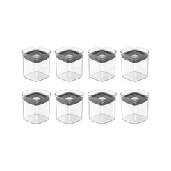 Kit de potes herméticos Ou 8 peças 150ml - Linha Block - Natural