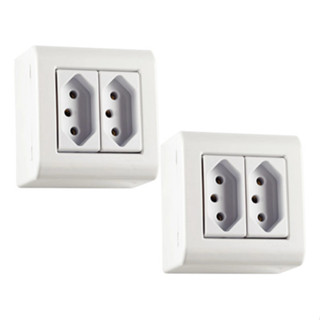 Kit 2 Tomada Dupla 10a 250v Tramontina Lizflex Branca em Oferta na Shopee