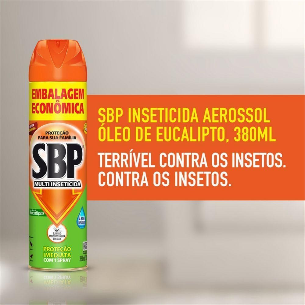 Detalhes do Inseticida Aerosol Sbp 380Ml Eucalipto Embalagem Economica