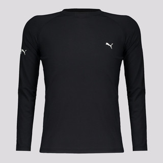 Camiseta Puma Manga Longa UV50+ Juvenil Preta em Oferta na Shopee