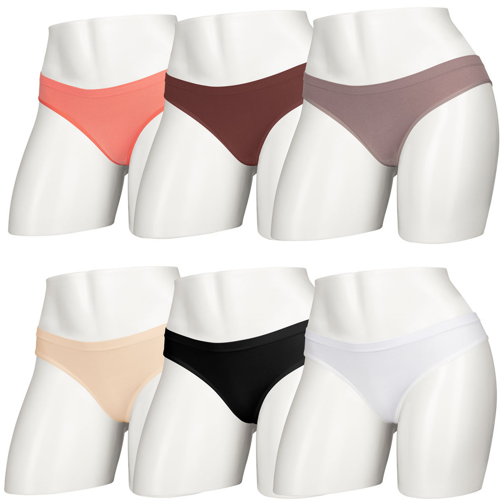 Kit 6 Calcinhas Biquini Cintura Alta Poliamida Sem Costura Hoahi - Women Clothes