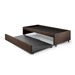 Bicama Box para Dois Colchões Solteirão 96x203 Suede Marrom