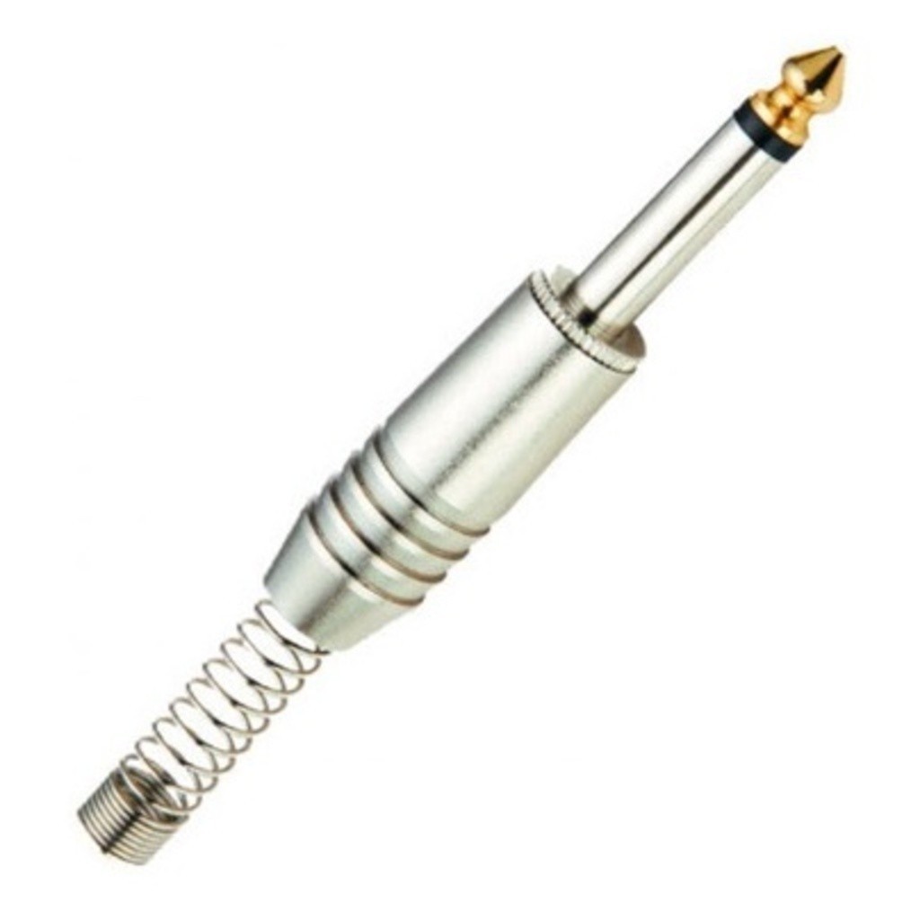 10 Conector P10 mono Niquelado Com Mola Oferta