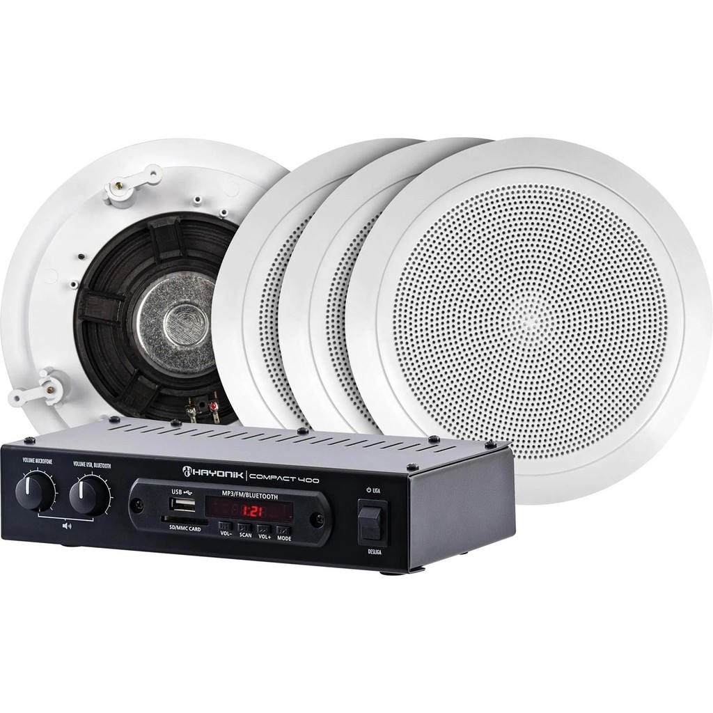 Kit Som Ambiente Hayonik Comfort Line 4000 400w Branco Potência De Saída Rms 400 W