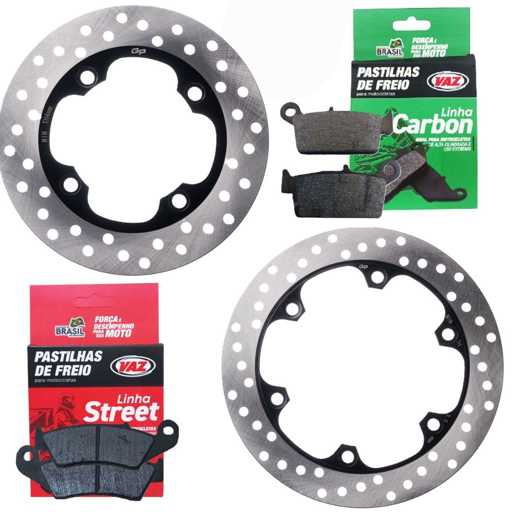 Kit Discos de Freio Nx 400 Falcon + Pastilhas Vaz em Oferta na Shopee