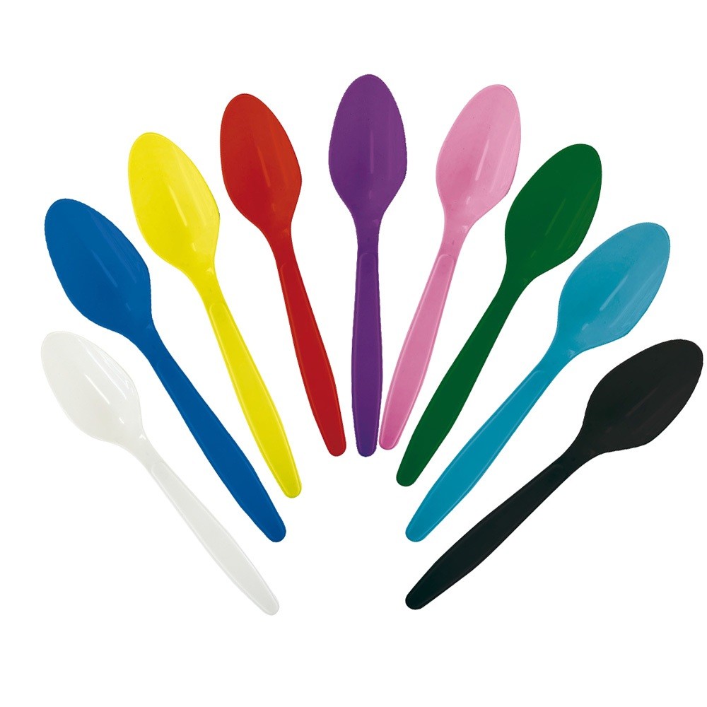 Colher Descartável Refeição Resistente Colorido Festa 20 un em Oferta na Shopee