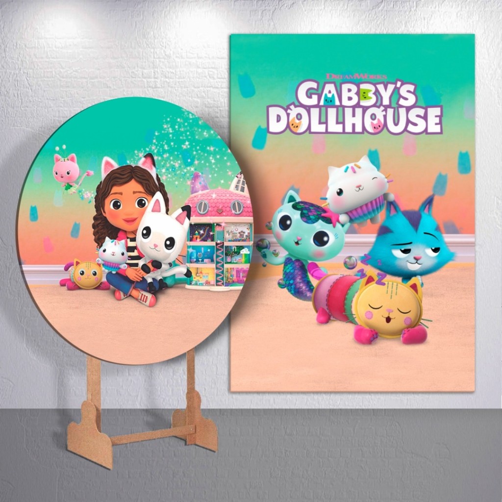 Capas de Painel pra Festa Infantil Menina Gabi Word Magico Capas de Cilindro ou Capas de Painel Sublimado