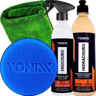 Kit Limpeza e Hidratação de Couro Vonixx(higi/hidra/pano/aplic)