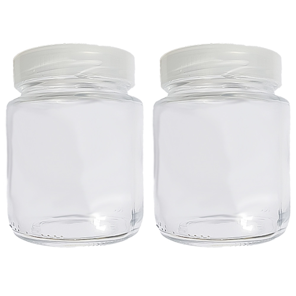 Kit 2 Potes de Vidro 240ml Armazenar Leite Materno Papinha