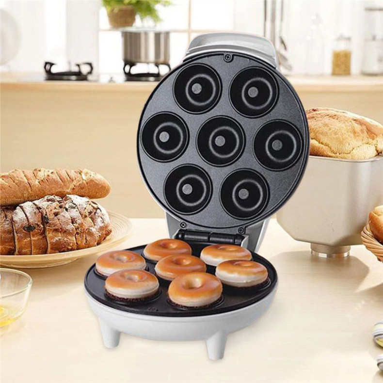 Mini Maquina De Donuts Café Da Manhã Capacidade Para 7 Mini Rosquinha Elétrica 110V Portátil -++