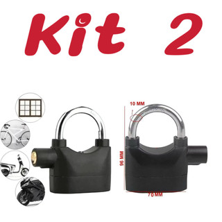Kit2 cadeado com alarme sonoro anti-roubo para motocicleta à prova d'água yihan