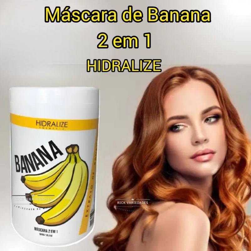 Máscara Capilar Fortalecedora de Banana 2 em 1 Brilho intenso