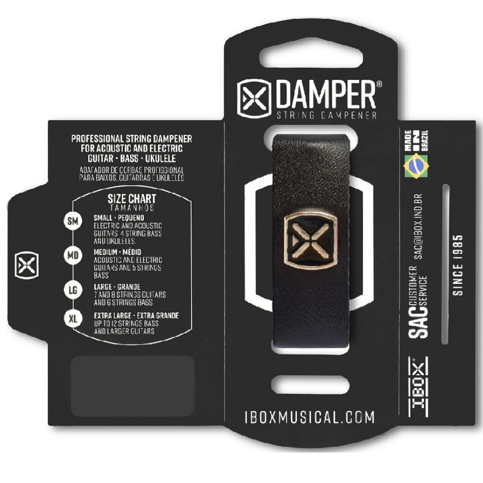 ABAFADOR DAMPER MD TAG METAL COURO PRETO DSMD02