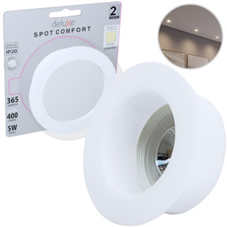 Spot Led Comfort Embutir 5w 4000k Branco Neutro 9,4cm 110v/220v Bivolt Ip20 Redondo Branco Cod:908837087 Deluxe by avant em Oferta na Shopee