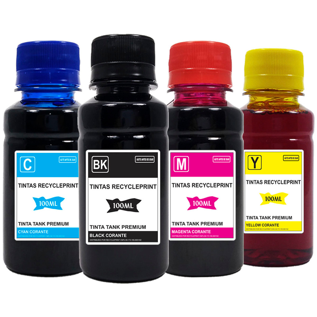 Kit 4 Refis Tinta Compatível Canon Impressora G2160 G3160 G6010 G7010