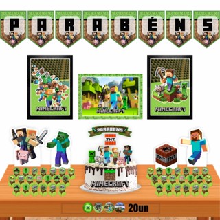 Kit Festa Minecraft Só Um Bolinho  Aniversário Infantil com Envio Rápido Parabéns em Oferta na Shopee
