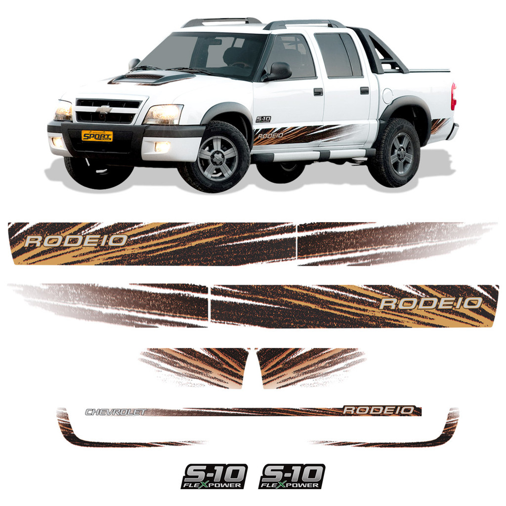 Faixas S10 Rodeio 2011 Modelo Original + Adesivo Flex Power em Oferta na Shopee