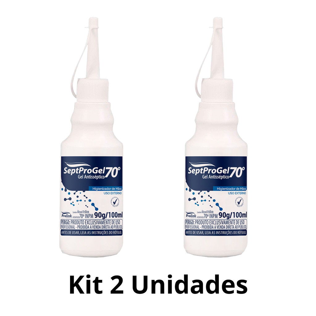 Kit 02 Septpro Gel 70% Frasco 90gr Álcool Gel Antisséptico