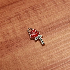 Pingente de Rosa vermelha| Proteção Católica | Pingente Religioso