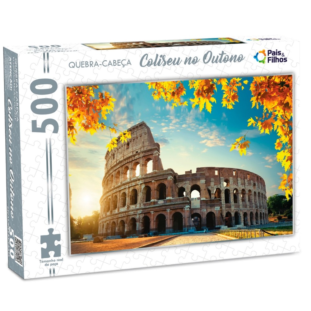 QUEBRA CABEÇA COLISEU NO OUTONO 500 PEÇAS PAIS E FILHOS PUZZLE PAISAGEM PONTO TURÍSTICO ROMA ITÁLIA em Oferta na Shopee