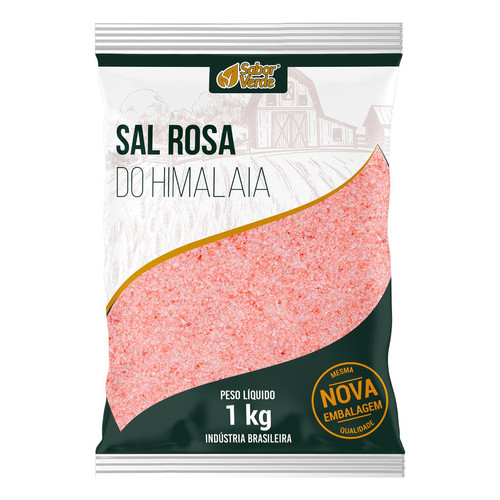 Sal Rosa do Himalaia 1kg Sabor Verde