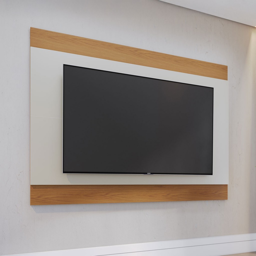 Painel para TV Até 75 Polegadas Amazonas Off White Matte/Freijo - Pnr Móveis em Oferta na Shopee