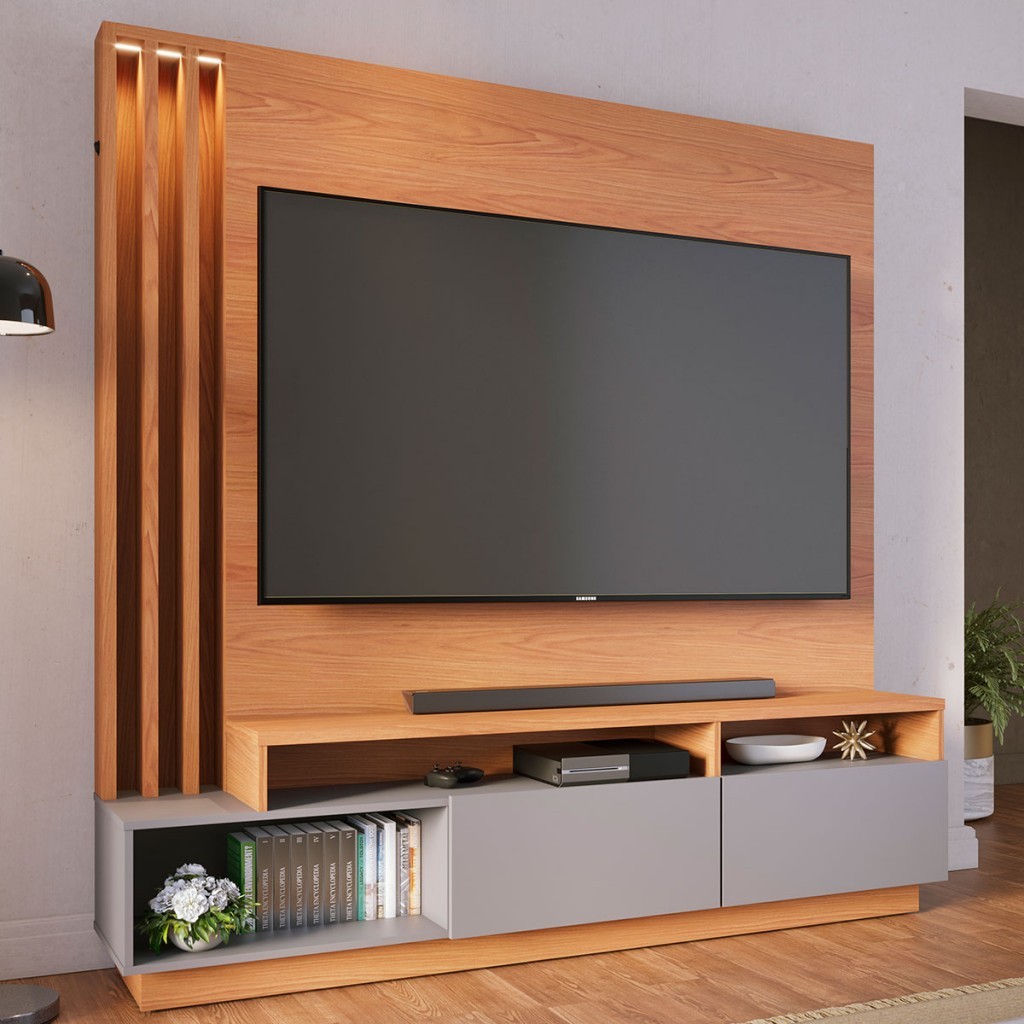 Estante para TV Até 75 Polegadas Esmeralda 2 Portas - Pnr Móveis em Oferta na Shopee