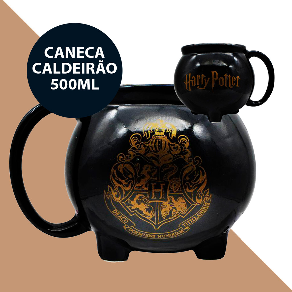 Caneca Caldeirão Hogwarts Harry Potter Formato 3D 500mL