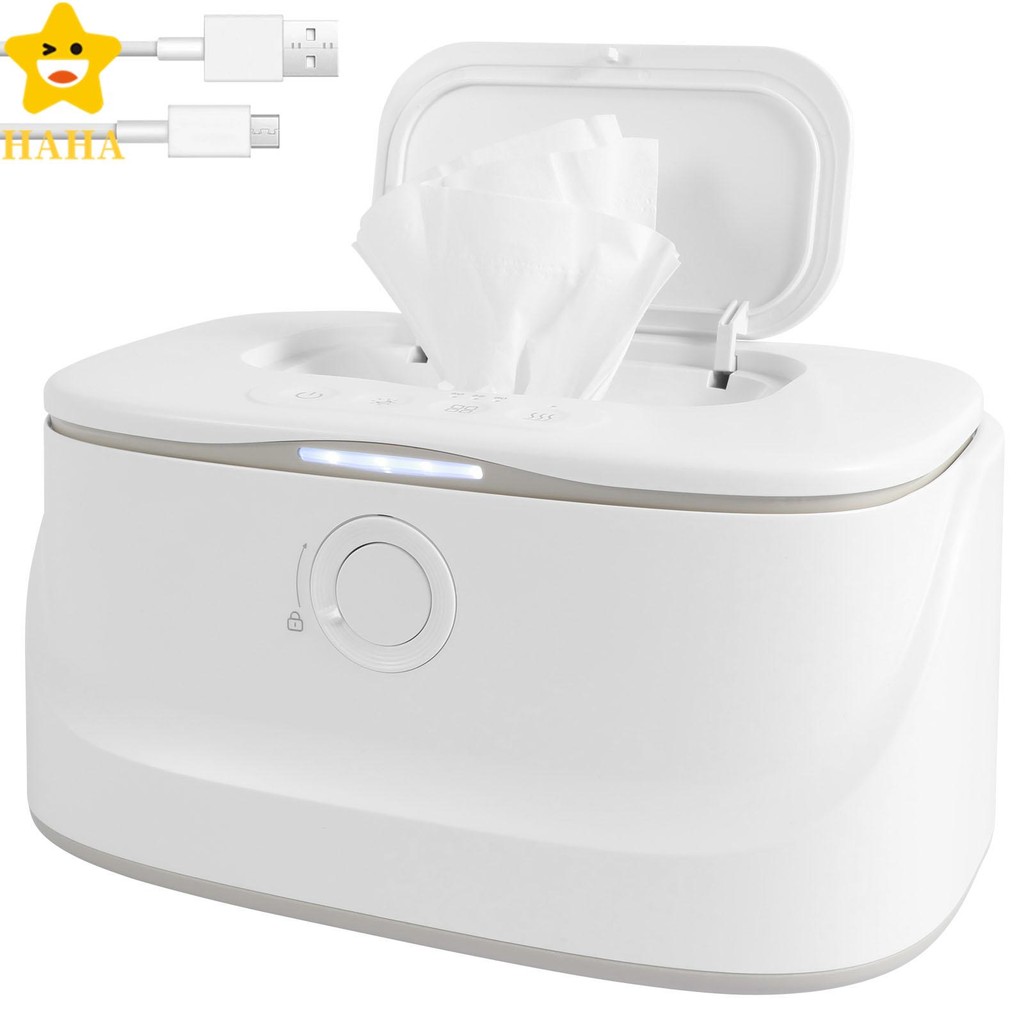Aquecedor De Lenços Umedecidos Para Bebês USB Com Luz LED Dispensador 3 Temperaturas Ajustáveis Manter Os Quentes SHOPSB