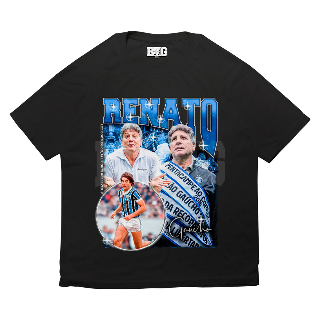Camisa Basica Camiseta Renato Gaúcho Idolo Tecnico Futebol Unissex Adulto ao Plus Size Moda Fashion