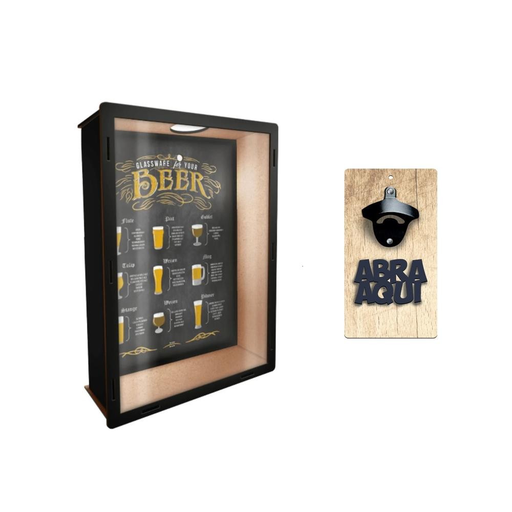 Porta Tampinhas de Parede  Cerveja Refrigerante  Decoração Mdf + Brinde