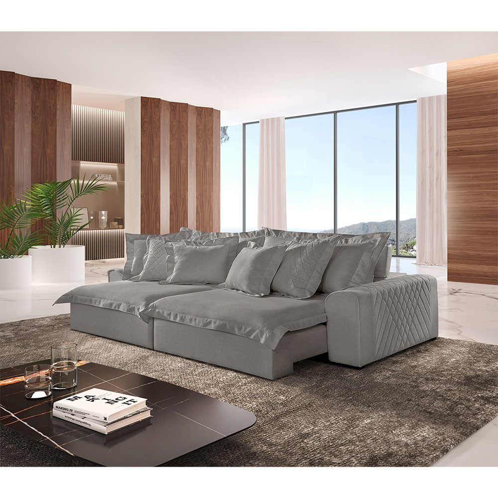 Sofá Luz Veludo 02 Módulos de 120m B25cm Meu Sofá Online