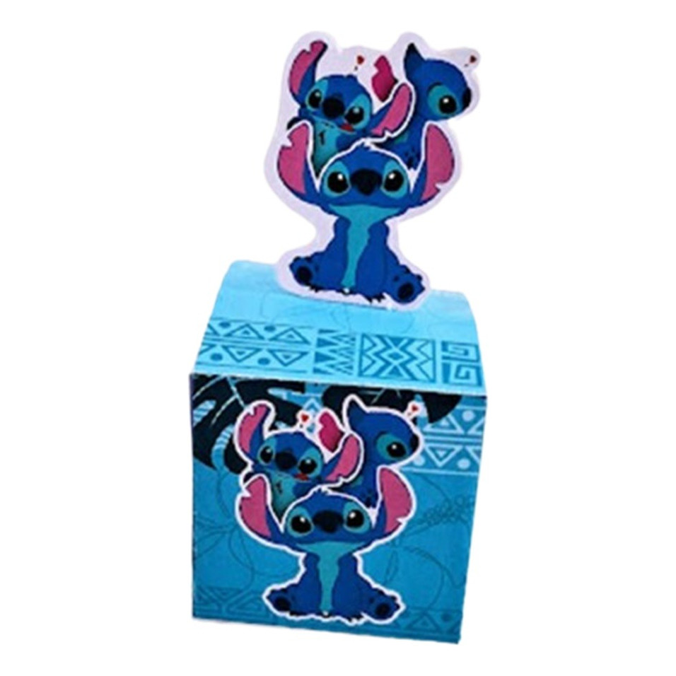 Stitch Lembrancinha Papelaria Caixa Cubo 3d Kit Festa 10 Un aniversário Stitch caixinhas festa Stitch personalizados