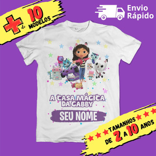 Camiseta Camiseta Infantil A casa mágica da Gabby Personalizada com nome (opcional) Envio Rapido